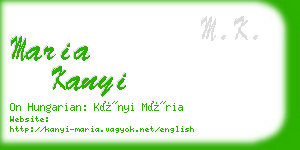 maria kanyi business card
